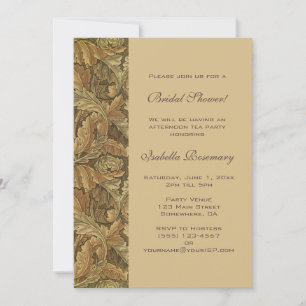 Antique Victorian Autumn Leaves Bridal Shower Invitation
