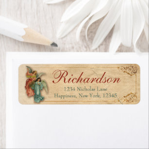 Antique Victorian Christmas Angels Return Address