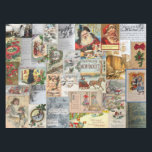 Antique Victorian Christmas Ephemera Collage Art Tablecloth<br><div class="desc">Antique Victorian Christmas Ephemera Collage Art</div>