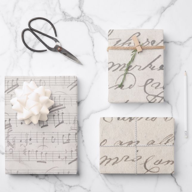 Antique Victorian Christmas Music Sheet Script     (Front)