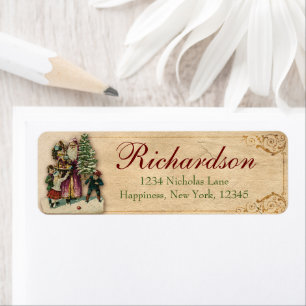 Antique Victorian Christmas Santa Return Address