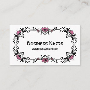 Antique Victorian Decorative Floral Pink Flowers Business Card