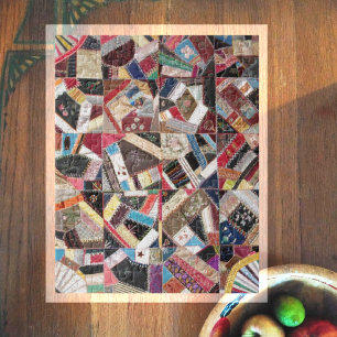 Antique, Victorian-Era, Crazy Quilt Jigsaw Puzzle
