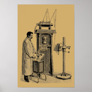 Antique Victorian Era Steampunk X-ray Machine Poster