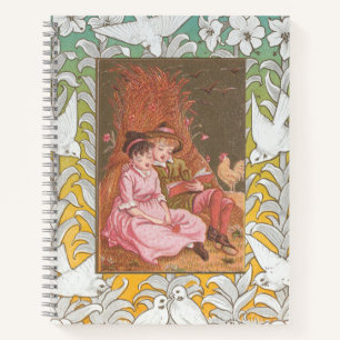 Antique VIctorian Era Valentine's Day Card, 1876 Notebook