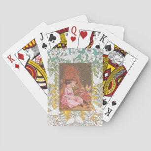 Antique VIctorian Era Valentine's Day Card, 1876 Playing Cards
