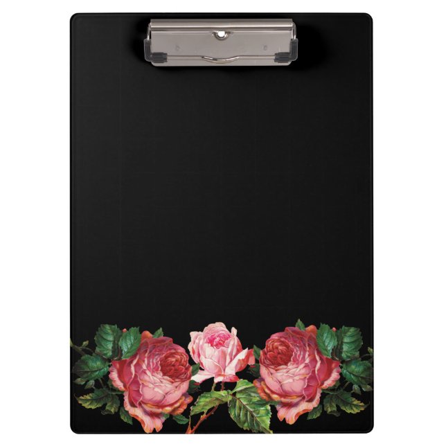 Antique Victorian Floral Florist Stylist Business Clipboard (Front)