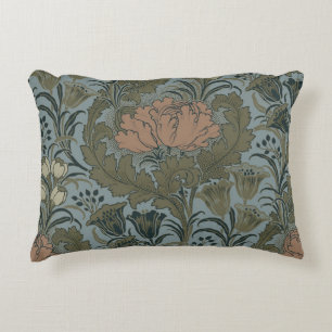 Antique Victorian Floral Pattern Sage Terracota Decorative Cushion