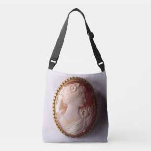 Antique victorian ivory cameo silhouette crossbody bag