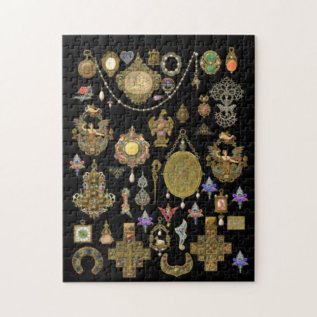 Antique Victorian, nouveau and deco Jewellery art  Jigsaw Puzzle (Vertical)
