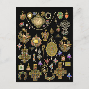 Antique Victorian, nouveau and deco Jewellery art Postcard