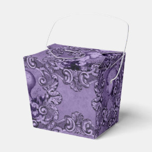 Antique Victorian Purple and Black Phrenology Favour Box