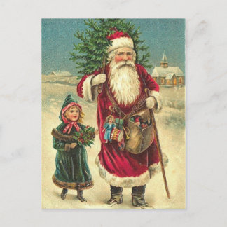 Antique Victorian Santa Tree Post Card