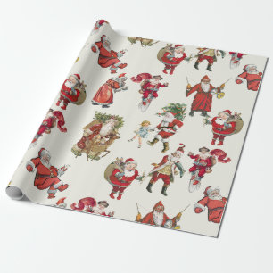 antique victorian santa vintage christmas holiday wrapping paper
