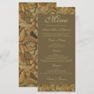 Antique Victorian Warm Autumn Leaves Wedding Menu