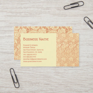 Antique Victorian William Morris Carnations Roses Business Card