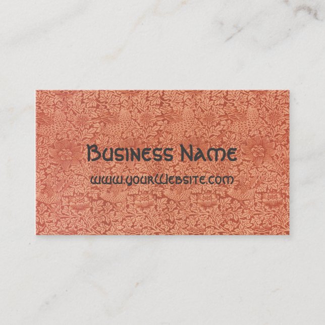 Antique Victorian William Morris Floral Damask Business Card (Front)