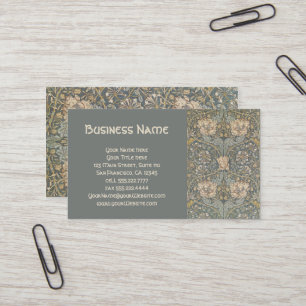 Antique Victorian William Morris Flowers Floral Business Card