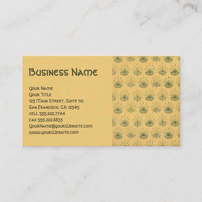 Antique Victorian William Morris Flowers Floral Business Card (Front)