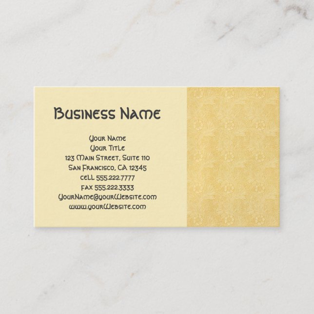 Antique Victorian William Morris Garden Flowers Business Card (Front)