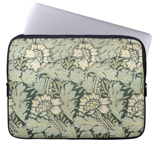 Antique Victorian William Morris Garden Flowers Laptop Sleeve (Front)