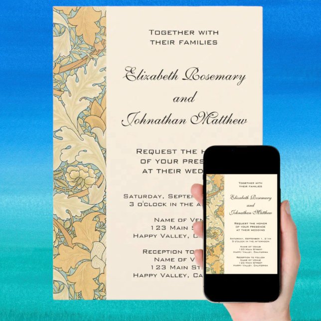 Antique Victorian William Morris St. James Floral Invitation (Antique Victorian William Morris St. James Floral Invitation)