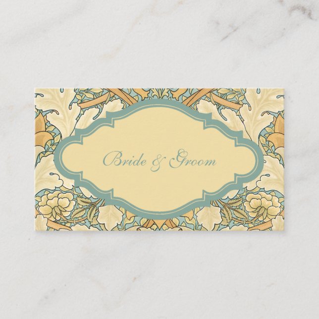 Antique Victorian William Morris St. James Floral Place Card (Front)