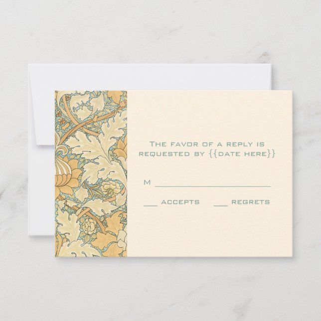 Antique Victorian William Morris St. James Floral Save The Date (Front)