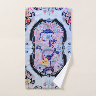 Antique Vintage Art Deco Floral  Bath Towel Set