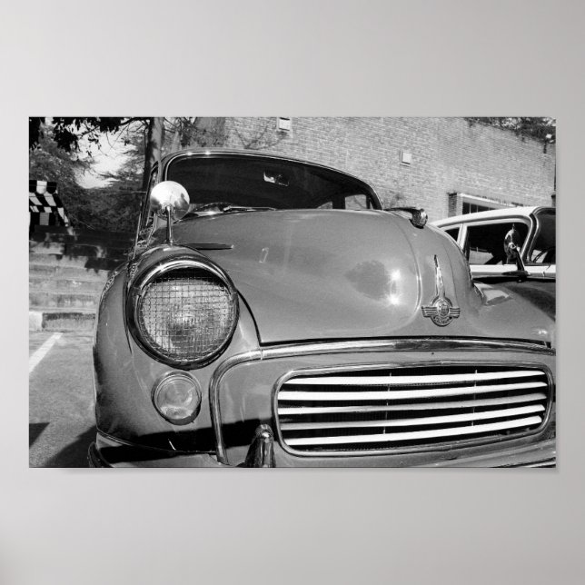 ANTIQUE VINTAGE b&w CLASSIC CAR POSTER (Front)