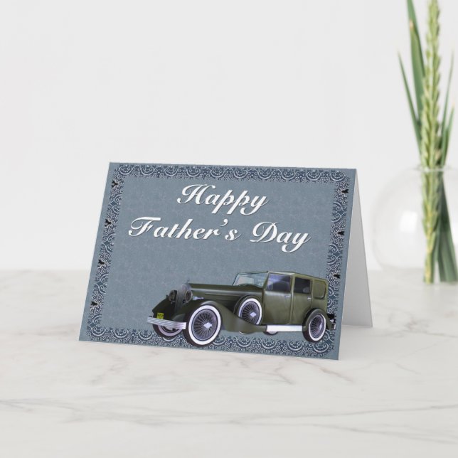 Antique Vintage Car Happy Father's Day Card (Front)