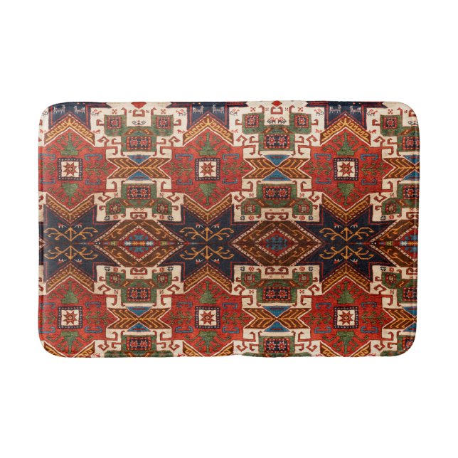 Antique Vintage Colourful Oriental Persian Rug Bat (Front)