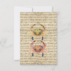 Antique Vintage crab illustration