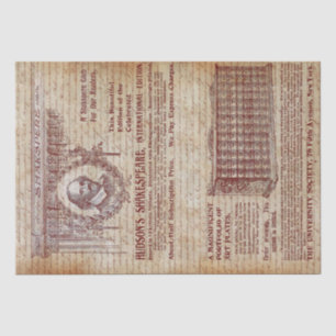 Antique Vintage Ephemera Shakespeare Handwriting Tissue Paper