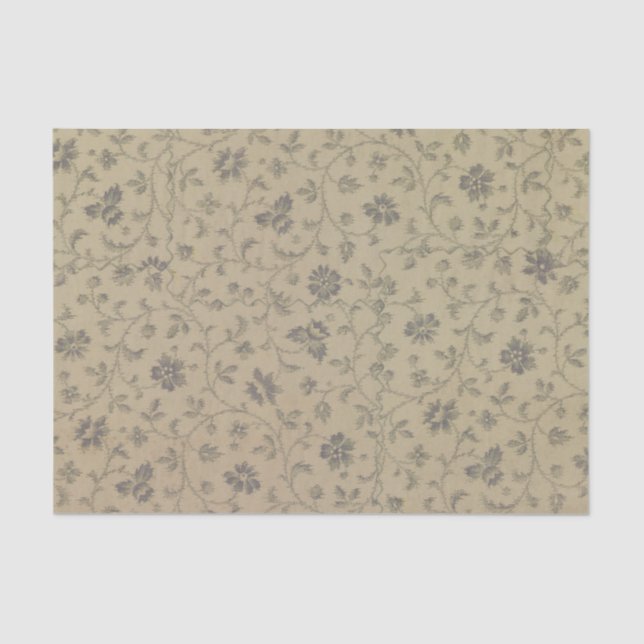 Antique Vintage Floral collage Tissue Paper (Front)