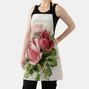 Antique Vintage Floral Roses Apron