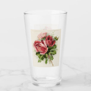 Antique Vintage Floral Roses Glass
