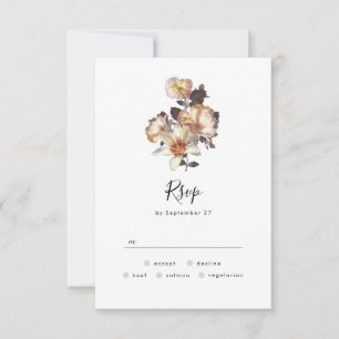 Antique Vintage Floral Wedding RSVP response Card