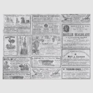 Antique Vintage French Horticulture Ads Ephemera Tissue Paper