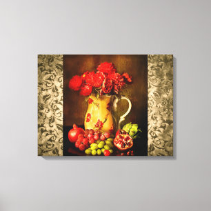 Antique Vintage Fruit and Flower Canvas