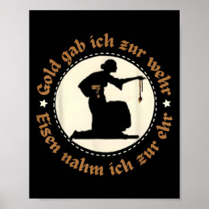Antique Vintage German Gold Emblem Silhouette Quot Poster