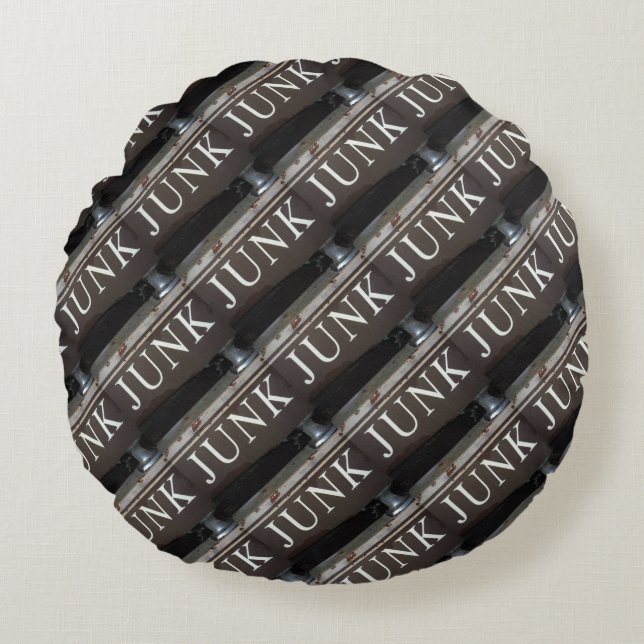 Antique vintage junk cars sign round cushion (Front)