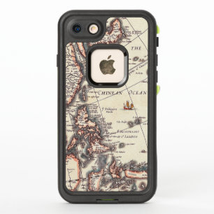 Antique Vintage Map of Chinean Sea Circa 1652