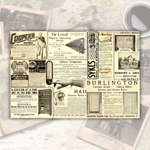 Antique Vintage Merchant Ads Ephemera Tissue Paper