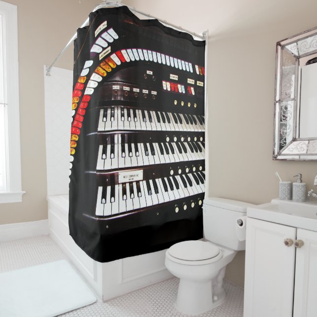 Antique Vintage Pipe Organ Shower Curtain (In Situ)