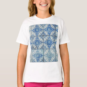 Antique Vintage Portuguese Tiles Pattern - Azulejo T-Shirt