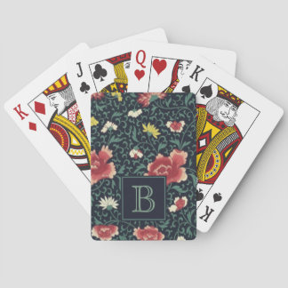 Antique Vintage Pretty Floral Monogram Playing Cards
