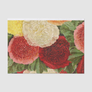 Antique Vintage Red White Pink Yellow Roses Tissue Paper