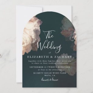 Antique Vintage Romantic Floral Arch Wedding Invitation