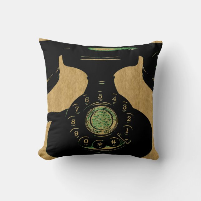 Antique Vintage Rotary Dial Phone Cushion (Front)